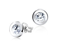 Round CZ 4 mm. Stud Earring STS-130